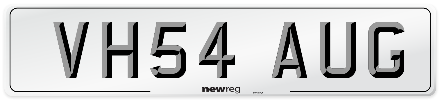 VH54 AUG Number Plate from New Reg